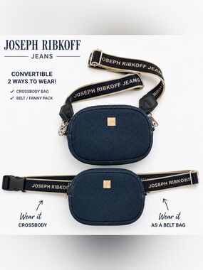 Joseph Ribkoff Navy Denim Convertible Crossbody Belt Crossbody Bag